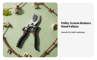 Blade Pulley Pruning Shears Clean Cut Labor Saving Branch Cutter Ergonomic Grip for Seniors, Women, Orchard, Landscaping, Yard Work