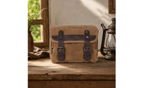 Motorcycle Side Bag Waterproof Canvas Saddlebag with Buckle Straps Side Bag for Bikers, Road Trips