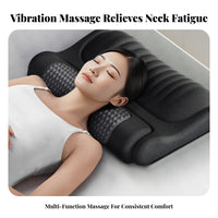 Inflatable Heated Neck Massage Pillow Breathable Material Memory Foam Neck Support Pillow for Side Sleepers, Adults, Bedroom, Bed, Home