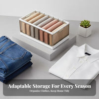 Pants Divider Drawer Stackable 7-Grid Clothing Bin Long-Lasting for Bedroom