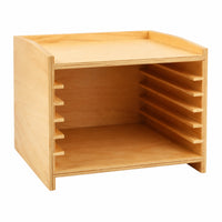 Puzzle Cabinet Open-Front Wooden Puzzle Rack Wooden Desktop Shelf for Teachers, Parents, Preschool, Playroom, Homeschool