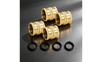 4 Pieces Knurled Brass Hose Connector with Washers Straight Female Hose Coupling Long-Lasting Hardware Strong for Gardeners, Homeowners