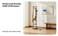 Multi-Functional Rotating Mirrored Garment Rack Full-Length Mirror independentstanding Hall Tree Space-Saving Coat Stand independent Standing for Homeowners, Families, Students, Bedroom, Hallway, clothing preparation area, Office
