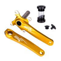 Mountain Bike Crankset Hollow Unified Mountain Bike Crank Arms 104BCD Crank Arms with Spindle for Cyclists, Trail Bikes, Cycle Repair