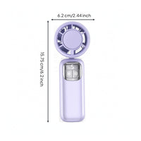 Folding Fan with Lanyard Compact Rechargeable Fan with Display for Commuters