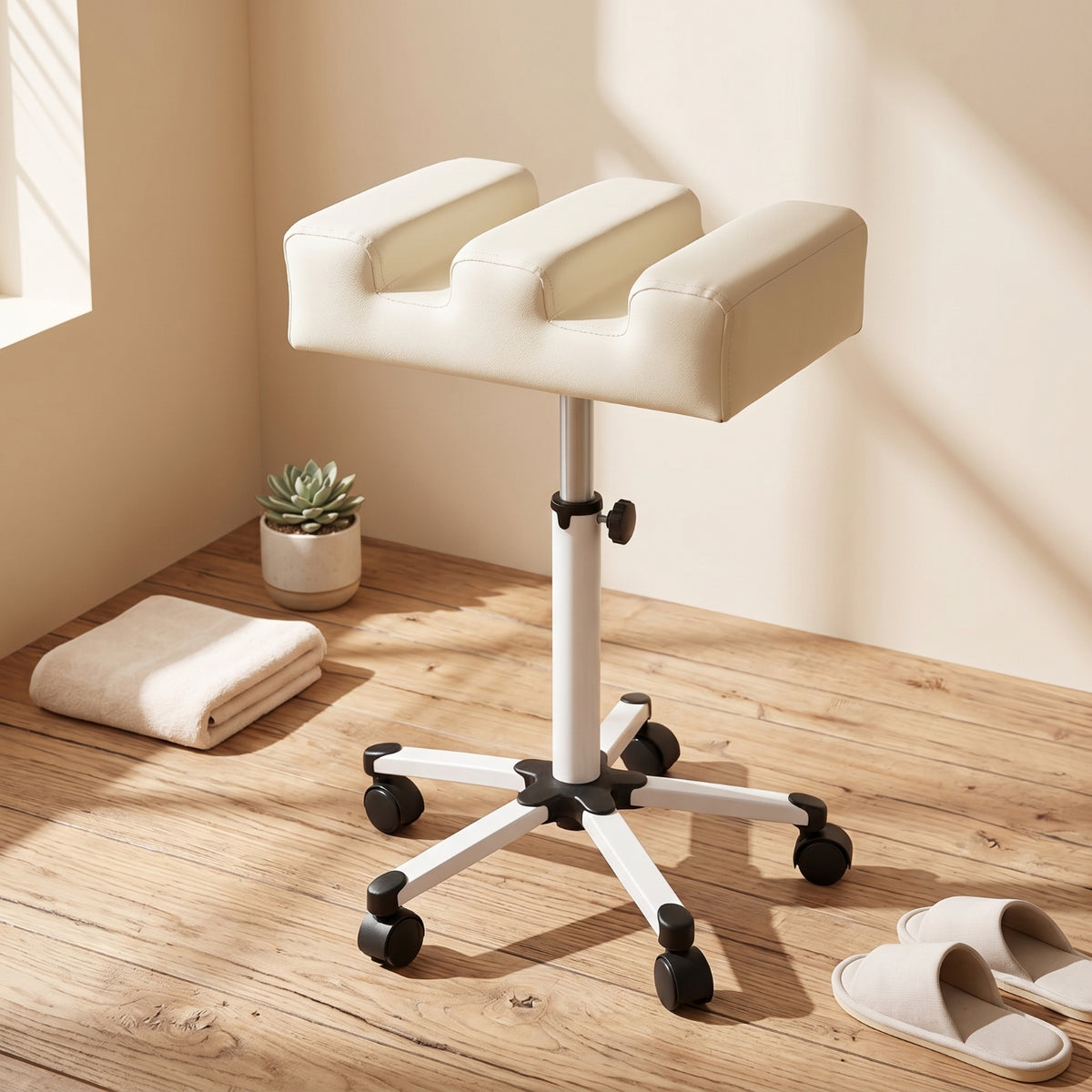 Footrest Stool with Wheels Ergonomic Pedicure Foot Rest with Wheels Pedicure Foot Rest Mobile Furniture Multifunctional