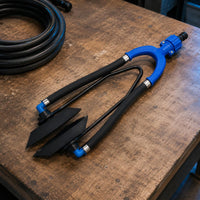 U-Shaped Frame Outboard Engine Flusher Rubber Tubes Two-tubeTube Engine Flusher Clamped Pads Marine Maintenance Tool Blue