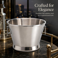 Zhuojin Double-Layer Stainless Steel Ice Bucket for KTV Bar Parties, Chilled Beer, Champagne, and Wine