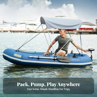 Inflatable Fishing Boat Separate Air Chambers Motor Mount Fishing Boat Puncture Resistant Heavy Duty Inflatable Raft for Fishermen, Boating, Rivers