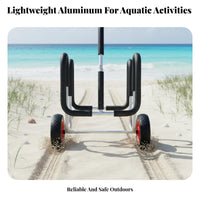 Kayak Cart Adjustable Strap Paddleboard Transport Cart Paddleboard Carrier Safeguarding Foam Padding Foldable Boat Trolley