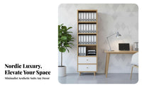 Nordic Design Multi-Tier exposed Shelving Minimalist visual shelf solo-tier Floor-Standing Storage Rack adaptable Use for Book Lovers, Decor aficionados, Apartment Dwellers, Living Room, Study, Home Office, Bedroom
