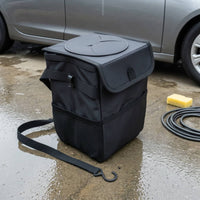 Car Trash Can with Lid Leakproof Car Trash Bin Waterproof for Journeyers, Commuters, Daily Commute