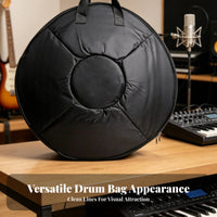 Backpack-Style Padded Handpan Bag Zipper Closure Handpan Carrying Bag Stitched Panel Drum Carrying Case Cushioned