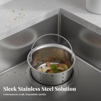 Stainless Steel Sink Strainer Fast Draining Kitchen Sink Drain Basket Stainless Steel Food Catcher Rustproof Easy to Clean