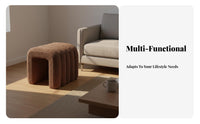 Multi-Functional U-Shaped Upholstered Stool Multifunctional Footrest Soft Cushion Ottoman Space-Saving for Homeowners, Interior Designers, Office Workers, Living Room, Entryway, Bedroom