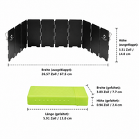 Foldable Wind Screen for Outdoor Cooking, 10 Panels, Aluminum Alloy, Lightweight, Windproof & Stable, with Carrying Bag