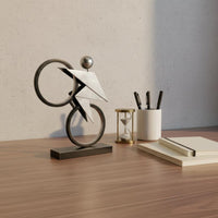 Abstract Two-Wheeler Statue Minimalist Style Modern Art Two-Wheeler Statue Modern Bike Ornament for Study