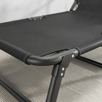 Multi-Position Foldable Reclining Bed Space-Saving Adjustable Recliner Compact Lounger Stable for Camping