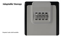 Drillcost-Drillless Insidetallation Wall-Mounted Combination Key Box Pry-Resistant Wall-Mount Combination Lockbox Long-Lasting Construction Security Device Weatherproof for Property Managers, Business Owners, Home Entrance, Doorway, Outdoor, Office
