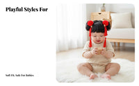 Baby Hairpiece Headband Photoshoot Prop Headband with Bangs and Buns Young Child Fake Bangs Hairband Cute Hair Design Infant