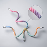 Parrot Rotating Climbing Perch Cockatiel Peony Budgie Climbing Swing Toy Cotton Rope Stand Decoration