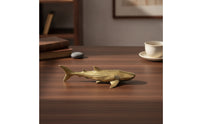 Antique-Style Brass Shark Sculpted Shark Figurine Streamlined Ornament Solid for Collectors