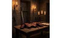 Leather-Like Cosplay Plate Riveted Trim Layered Chest Plate Scalloped Edge Medieval Chest Plate Side Straps for Cosplayers