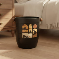 Wastepaper Basket Decorative Trash Can with Side Knobs Large Trash Can with Handles for Office