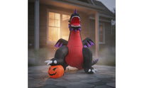 Outdoor Inflatable Dragon with Pumpkin Spooky Halloween Inflatable Large Decorations Portable for Lawn