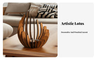 Wooden Lotus Candle Holder DIY Assembly Lotus Flower Candle Holder Handmade Casting Lamp for Wedding, Spa, Meditation