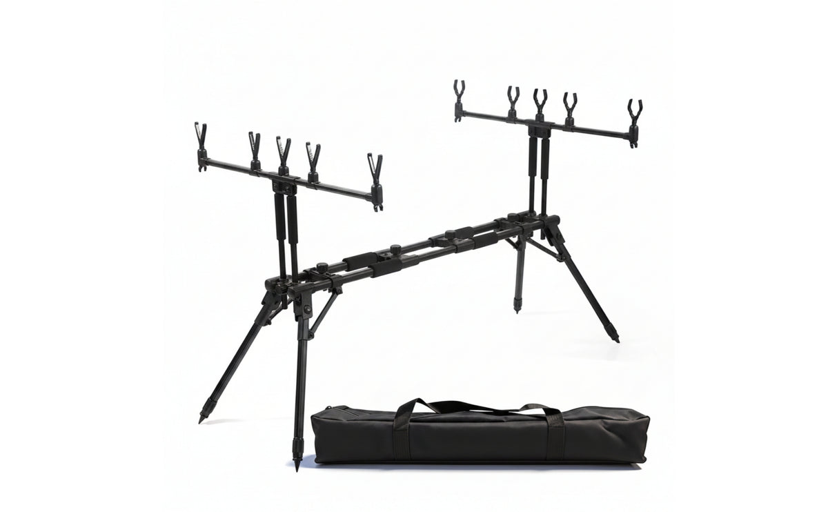JSFUN Multi-Rod Fishing Rod Stand with Bag - Foldable Aluminum