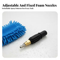 1/4 Inch Quick Connect Foam Nozzle Adjustable Spray Pattern High Pressure Foam Nozzle Heavy Duty Brass Power Washing Accessory