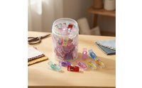 50 Pieces Sewing Clips Flat Sewing Clips with Jar Transparent Sew Clip for Quilters