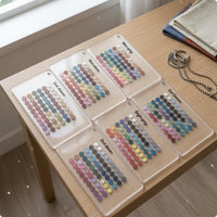 6 Pieces Rounded Corners Seasonal Color Reference Card Punched Hole Season Color Card