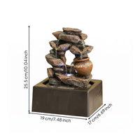 Desktop Waterfall Retro Style Tabletop Humidifier Waterfall Humidifying Home Decor for Desk