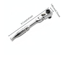 2-in-1 Bit Driver Wrench Reversible Mini Ratchet Wrench Fast Release 1/4 Inch Drive Ratchet for Tight Confined Areas