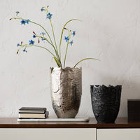 Decorative Vase Sculptural Vase with Wavy Edge Modern Flower Holder for Florists, Living Room