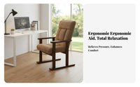 sturdy Wood Frame paddinged Wooden accent Chair Relaxed Recline Armchair High backrestrest Indoor Seating Ergonomic Design for Home Office Users, Readers, home dwellers, Living Room, Bedroom, perusing Corner, Balcony