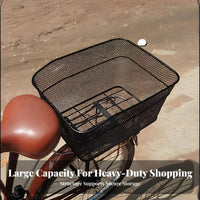 Cycle Rear Basket Multipurpose Rear Bike Basket Rust-Resistant Waterproof Cover Included for Students