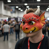 Dragon Mask Lightweight Dragon Mask with Horns Realistic Soft for Cosplayers, Cosplay, Costume Parties