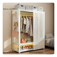 Large Capacity Garment Rack with Pegboard Sturdy Metal Frame Clothes Rack with Shelves Freestanding Closet System for Bedroom