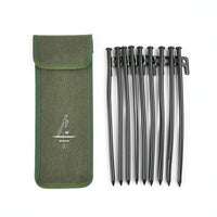 10 Pieces Rustproof Camping Tent Stake Kit with Pouch Compact Tent Stakes with Storage Bag Lightweight Metal Ground Stakes with Bag Multi-Purpose for Backpackers