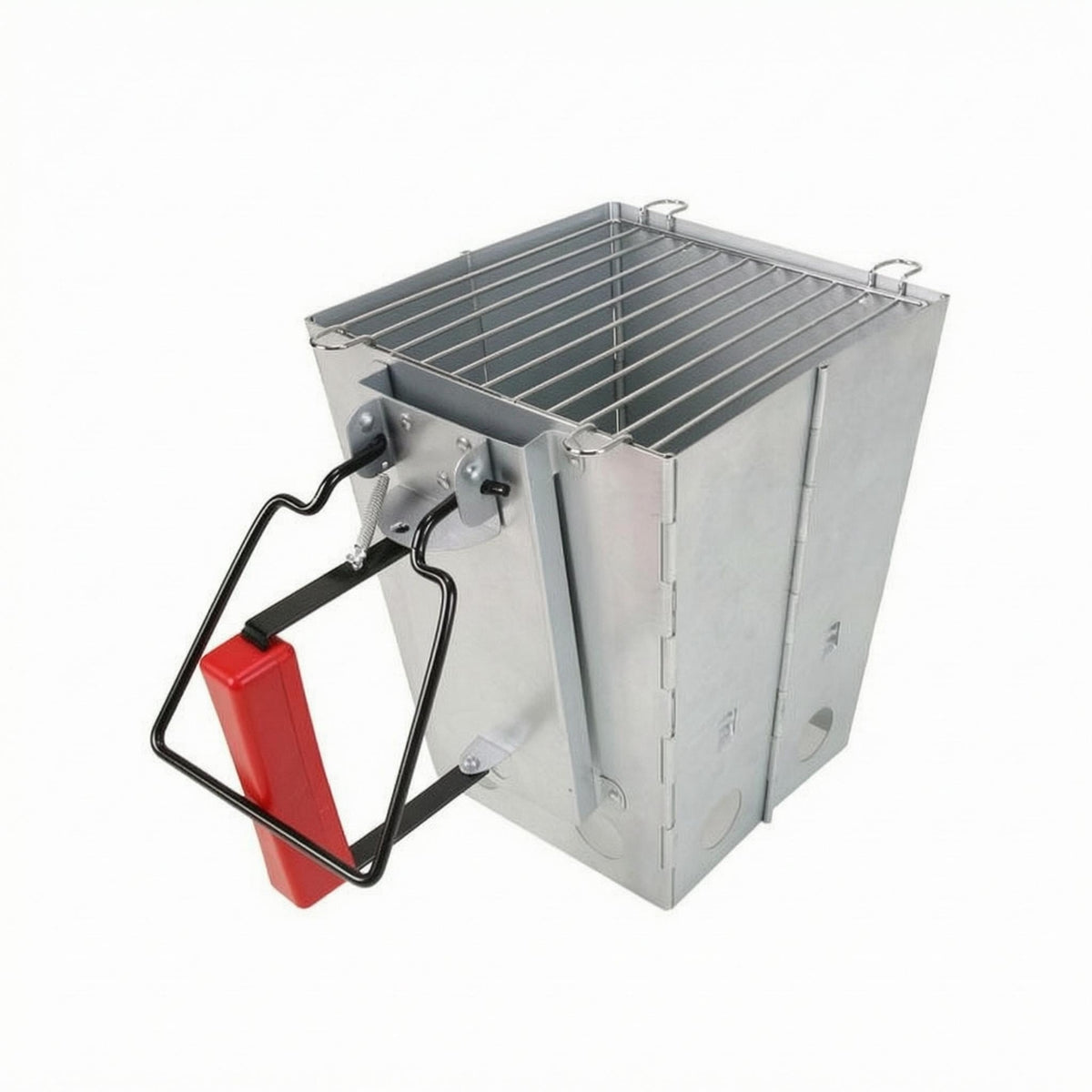 Steel Charcoal Fire Starter Furnace Ventilated Foldable Charcoal Chimney Starter Heat-Resistant Grip for Barbecue