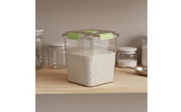 Proof Rolling Rice Dispenser Bin Transparent Body Airtight Grain Storage Bin for Kitchen, Pantry