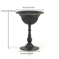 Vintage-Style Flower Vase Pedestal Goblet Vase Rustic Candle Cup Decorative for Mantel