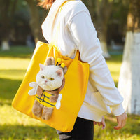 Head-out Pet Tote Bag Portable Small Pet Carrying Tote Breathable Material Cat Carrier Purse for Veterinarian Visits, Outdoor, Shopping