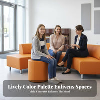 Freeform Shape Modular Block Seating Set Modern Design Upholstered Seating Module Solid Wood Frame Reception Sofa Long-Lasting Comfort for Interior Designers, Office Managers, Business Owners, Training Core Hub, Waiting Room, Lobby, Lounge Area