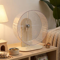 Silent Hamster Wheel and Night Guardian Wheel, 24cm Exercise Spinner with Density Board Bracket, Anti-Slip Surface for Dwarf Hamsters