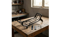 Black Motorcycle Middle Rack Steel Motorcycle Rack with Spring Clips Sturdy Stable for Motorcycles, Commuting