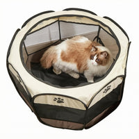 Soft-Sided Pet Tent Zippered Mesh Pet Crate Easy to Clean